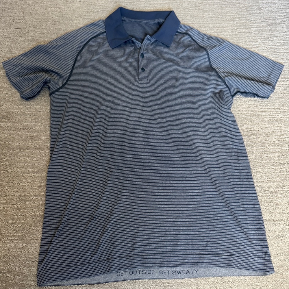 Men’s Lululemon Metal Vent Tech Short Sleeve Polo Shirt Blue